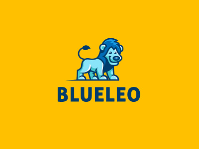 BlueLeo blue character creative cute identity illustration kreatank lion logo mascot playful