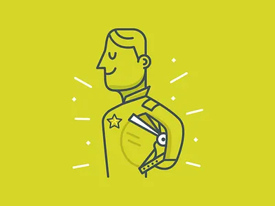 Astronaut career astronaut career illustration illustrator line lines medal minimal vector