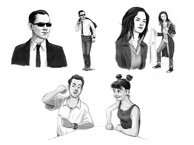 Is Anyone Allright Comp characater design drawing figure illustration photo realistic