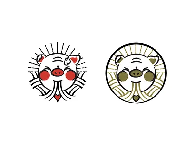 Round 1 option. Ramen shop logo illustration. Slurpy Pig branding japanese logo noodles pig pittsburgh ramen restaurant vector