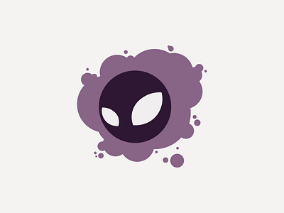 Gastly cartoon character design flat gastly icon illustration logo minimal pokemon pokemon go simple