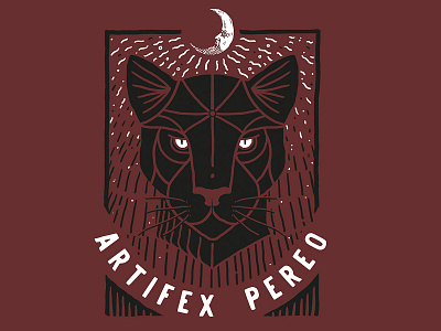 Artifex Pereo apparel band cat design hand drawn illustration merch moon music t shirt