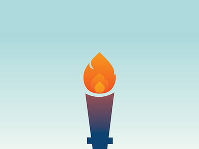 Fuego flat gradient illuminate light olympics symbol torch vector