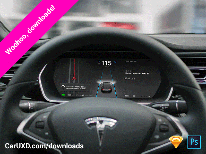 CarUXD.com free downloads car carui download free freebie interface kit mockup psd tesla ui user