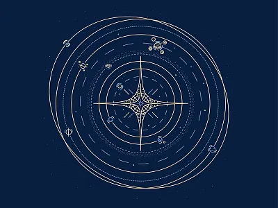 Solar System cosmos illustration line art nature science solar system space stars sun t shirt universe vector