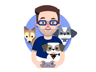 Bonus.ly Avatar 01 avatar bonusly character colleague dogs gamer vector work