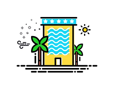 Hotel Design color design drawing graphics hotel icon identity illustration logo place tour vector