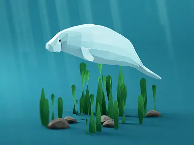 Manatee lowpoly manatee sea cow