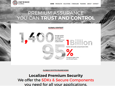 InfoSec Global Website clean flat layout minimal ui web website
