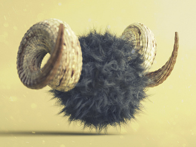 Hairy Goat!! 3d 3dillustrarion goat hair hairy horn illustration octane octanerender render