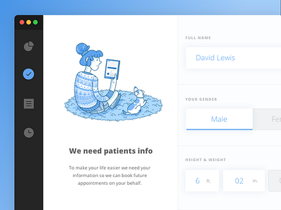 Health Client Input app care form health mac medical ui web website