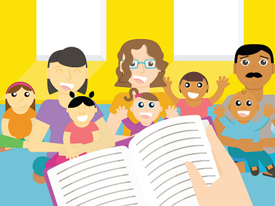 Storytime books diversity family illustration kids motion motion design parents reading story storytime