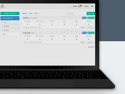 Aisai Dashboard recruitment management saas app web app dashboard web application