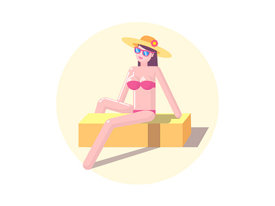 Summer Babe babe beauty flat geomatrical illustration nude summer