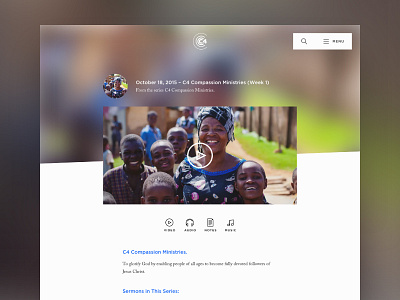 C4 Website – Media blur church city home icons media play ui ux website