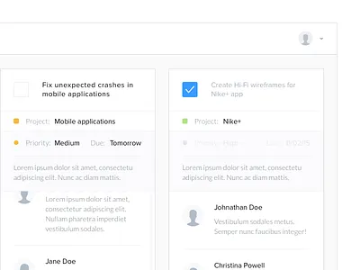 Tasks admin cards dashboard project management tasks ui web app