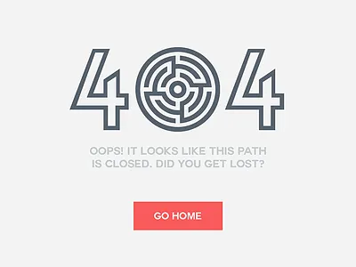 Daily UI #008 - 404 page 404 dailyui error flat labyrinth lost maze minimal page ui