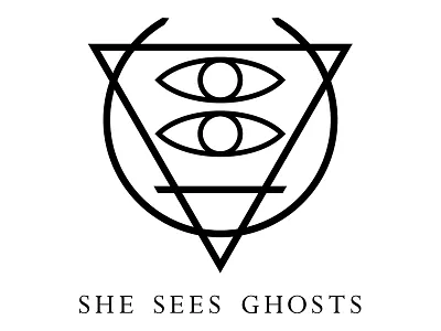 She Sees Ghosts logo design band eyes geometry logo merch metal music shapes