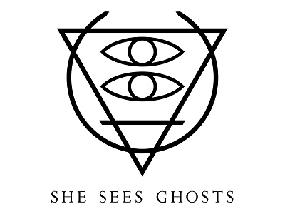 She Sees Ghosts logo design band eyes geometry logo merch metal music shapes