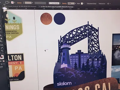 Event Logo: In Progress branding city corporate duluth event illustration landmarks logo logo mark retreat