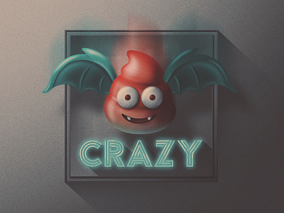 Bat $ Crazy! bat crazy emoji illustrator poop san diego typography vector vintage