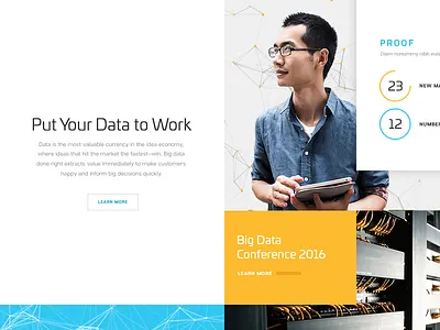 Brand Board for Big Data big data blue brand board clean conference data mood board network orange professional servers website