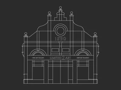 Gallery Outline art building design drawing gallery graphic illustration outline technical