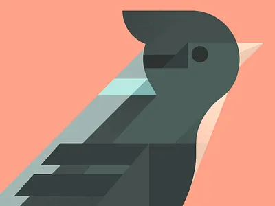 Robin bird flat geometric pink. robin texture
