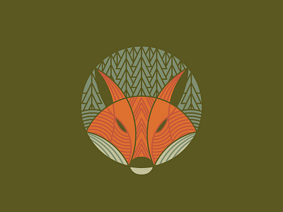 Fox forest fox illustration logo monoline