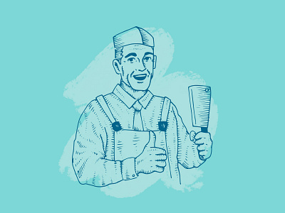 Butcher butcher drawing handdrawn illustration knife