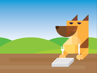The Dog Ate My Homework dog doge doggo flat geometric german isometric shepherd simple