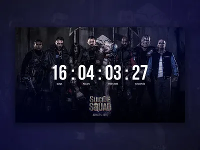 Countdown Timer // 014 dailyui design graphic design illustrator photoshop suicide squad ui ux