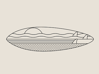 Surfboard design illustration logo mark monoline simplicity surfboard
