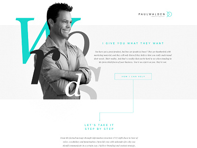 Paul Walden Copywritter one page design uiux web webdesign