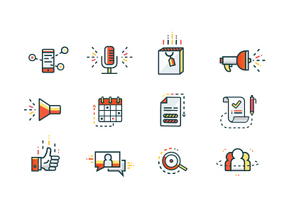 Lines and dots and stuff icon illustration line vector