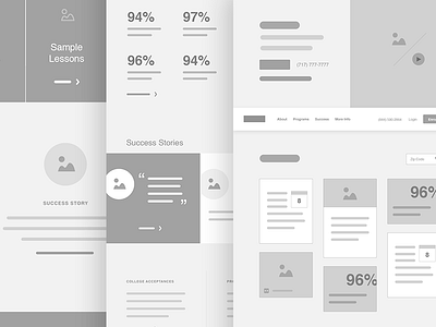 CCA / Wireframes cards charter school homepage illustrator tiles ui ux website wireframes