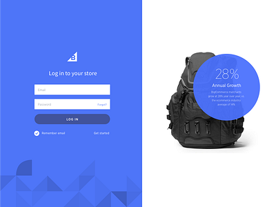 Login with marketing panel log in patterns triangle ui web