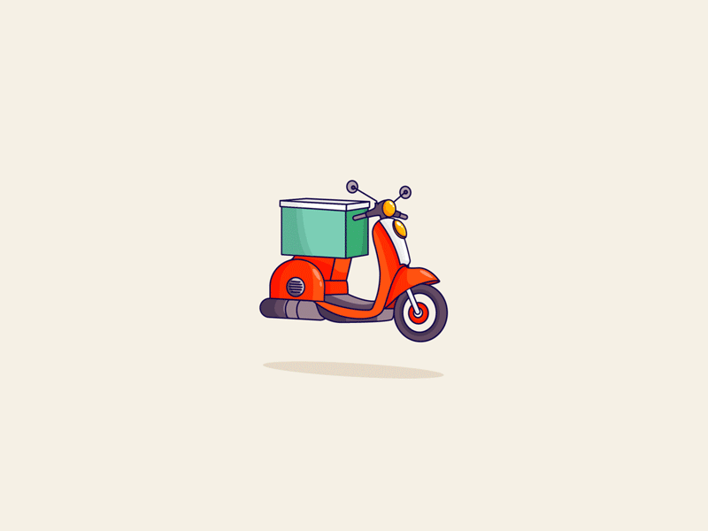 Parcenal delivery flying parcel red scooter