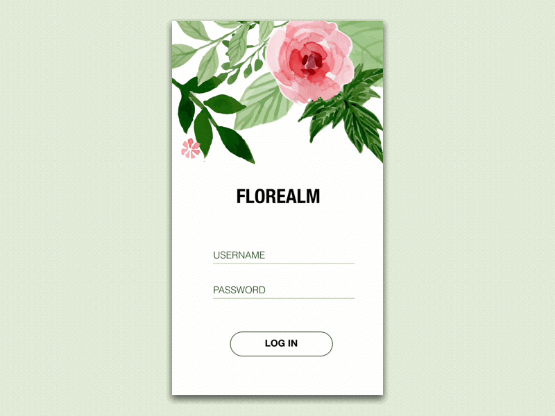 Sign Up 001 animation dailyui flower leaf leaves login nature principle signup ui uichallenge