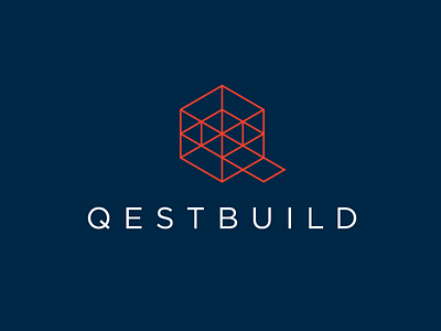 Qestbuild brand builders construction identity isometric logo