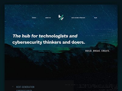 Hack/Secure Landing Page Concept cybersecurity dark fnsz landing page web website