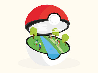 Catch them all flat illustration illustrator pokeball pokemon