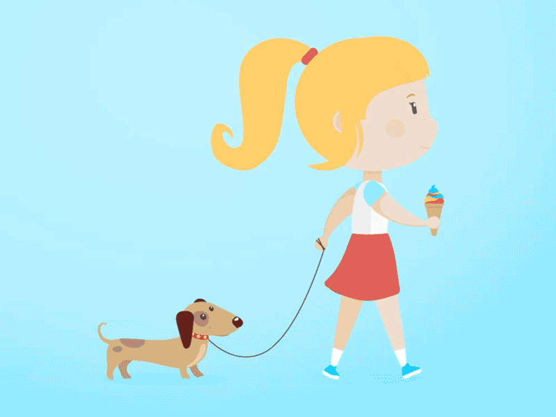 I scream walkcycle! dog fun hot ice summer