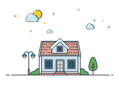 Cottage cottage design house illustrations