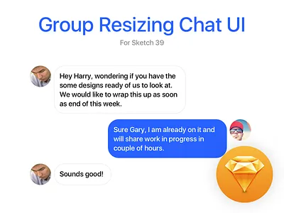 Group Resizing - Sketch 39 chat design freebie sketch sketch 39 ui