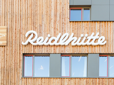 Reidlhütte Signage 3d custom type en garde hand lettering letter lettering marie zieger reidlhütte script sign signage