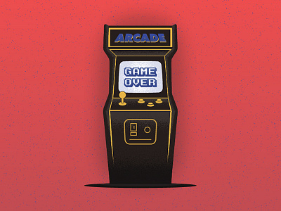 Game Over arcade classic game over illustration retro video game
