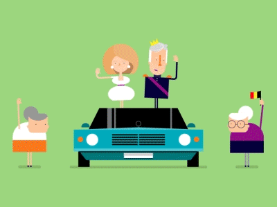 National Holiday Belgium car crowd crown king phone pikachu pokemon queen