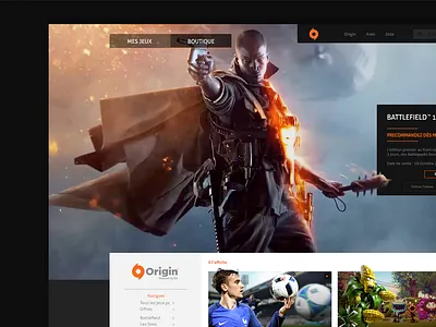 Origin Redesign battlefield games origin redesign webdesign