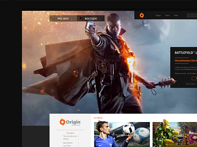 Origin Redesign battlefield games origin redesign webdesign